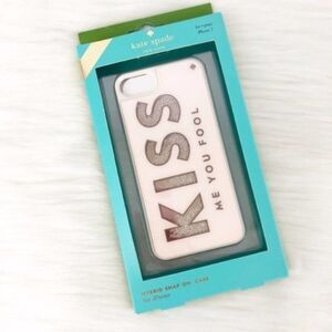 KATE SPADE 'Kiss Me You Fool' Pink iPhone 7 Case